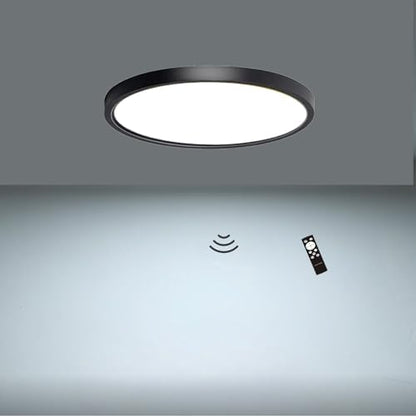 7in Motion Sensor Ceiling Light Indoor, 15W 1500LM, Black