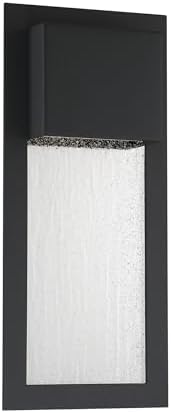 THE GREAT OUTDOORS 72382-66-L Westgate Outdoor Wall Mount, 1-Light, 10 Total Watts, 7-in H x 15.75-in W, Sand Coal Black