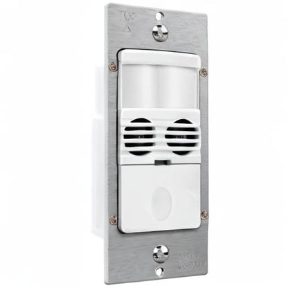 Enerlites MWOS-W Motion Sensor Switch, Ultrasonic and PIR Dual Technology, Occupancy Sensor, Motion Sensor Light Switch, NEUTRAL WIRE REQUIRED, Wall Plate Included, White