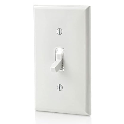 Leviton 15 Amp, 120 Volt, Toggle LED Illuminated 3-Way Switch, Residential Grade, Grounding, L1463-2W, White