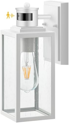 VIANIS White Motion Sensor Exterior Wall Light, Anti-Rust, Waterproof