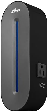 Hunter Plug-in UV Air Sanitizer, Black – Whisper Quiet UV-C Air Sanitizer, Matches A Variety of Room Decors and Styles