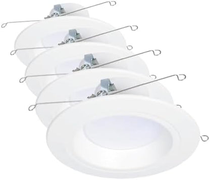 HALO RL 5/6 in LED Recessed Light Retrofit Selectable CCT 2700K, 3000K 3500K 4000K 5000K Dimmable Dim to Warm 900/1200 Lumens Wet Location Indoor Outdoor Ceiling Downlight RL56LS9FSD2W1EWH (Pack of 4)
