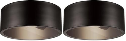 GLOBE Electric 44479 Teagan 1-Light Outdoor Indoor Flush Mount Ceiling Light, Dark Bronze, Clear Glass Shade, Bulb Not Included (Pack of 2)