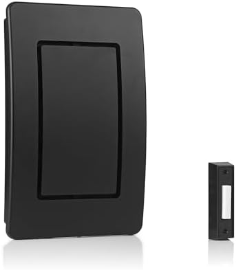 Heath Zenith Wired Mechanical Doorbell Chime Kit, 2-Melody Ding-Dong or Ding, Lighted Push Button, Black Plastic, Hardwired, 85dB, 18000204