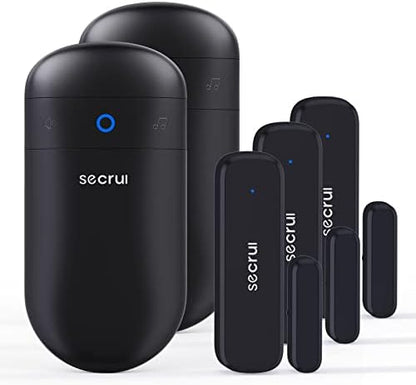 Door Chime When Door Opens, Door Alarm for Home, 3-Sensor 2-Receiver, Black