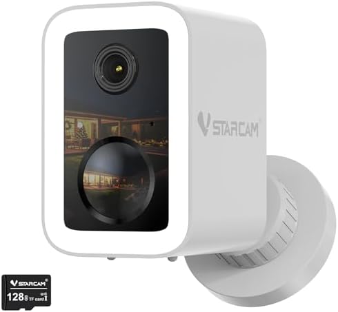 VSTARCAM 2K Security Cameras Wireless Outdoor, No-Drill Magnetic & Adhesive Mount, Free Cloud & 128GB SD Storage, WiFi 6 2.4/5G, Motion Alerts, 6-Month Battery, Color Night Vision, IP66,2-Way Talk