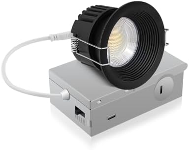 Adetu 1 Pack 3 Inch Black 5CCT Anti-Glare LED Downlight, Recessed Light