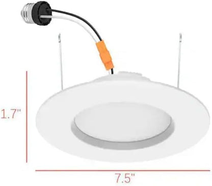 Commercial Electric 5/6 in. Matte White Integrated LED Recessed Trim 5-Ways Color Changing with Switch