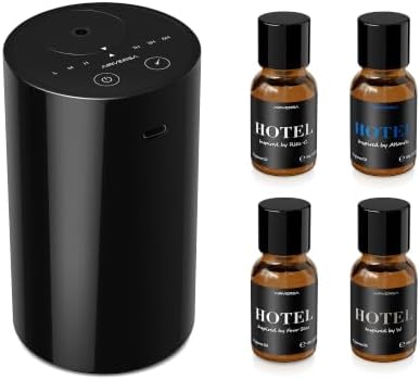 Airversa AN8 Waterless Essential Oil Diffuser Starter Kit, Black