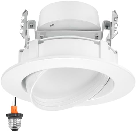 Maxxima 4 in. Rotatable LED Retrofit Downlight Gimbal, 1000 Lumens, 5 CCT
