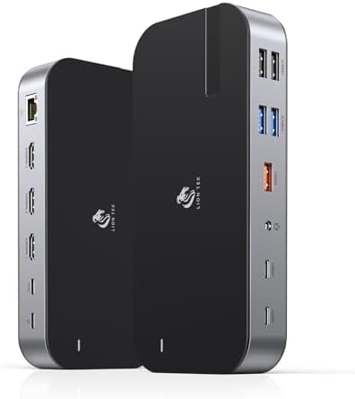 LIONWEI Laptop Docking Station,16 in 1 USB C Docking Station Triple Monitor
