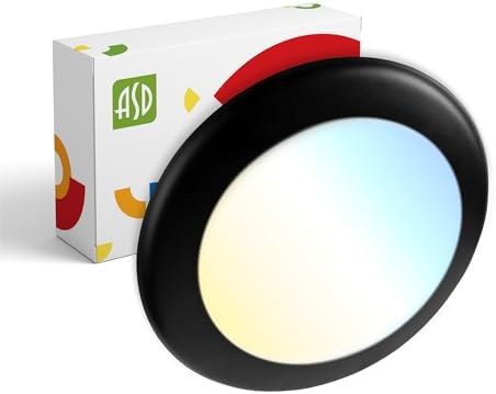 ASD 1 Pack Black LED Disk Lights 6 Inch, 5CCT Flush Mount Ceiling Light