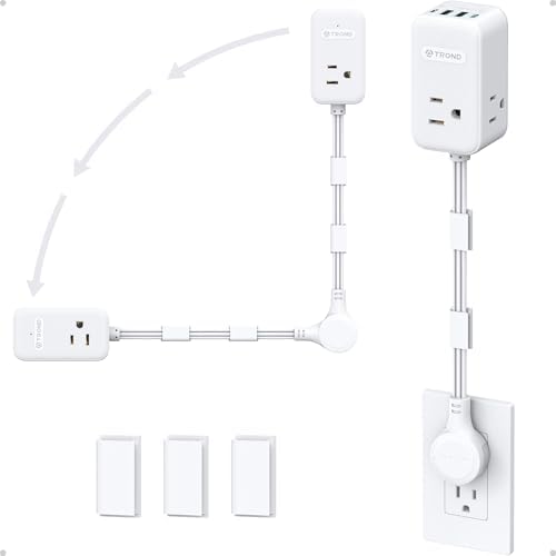 TROND Electrical Outlet Extender 360° Rotating Plug with 20W USB C, 18in