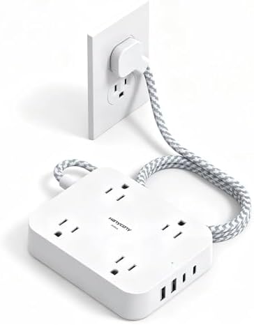 Surge Protector Power Strip, 10Ft Extension Cord with 4 USB Ports(2 USB C)