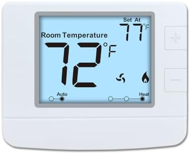 Non Programmable Thermostat for Home, Digital Energy-Saving Thermostat,Single-Stage Systems, 1 Heat/1 Cool, Easy DIY Install, White Backlight