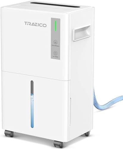 Trazico 21 Pint Dehumidifier for Basement with Drain Hose Up to 1500 Sq.ft