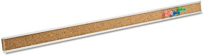 Quartet Bulletin Bar Pin Strip Cork Board 48" x 1", For Classroom, Office, Cubicle, Aluminum Frame (Z2006)