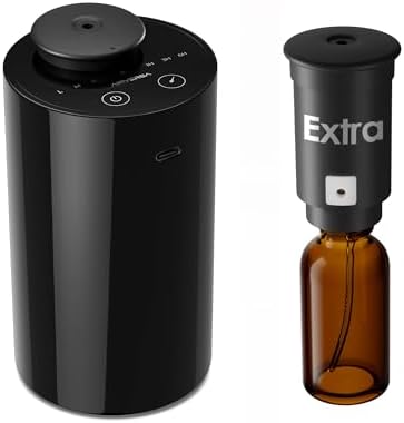 Airversa AN6 Waterless Diffuser for Essential Oil, Black + Extra Nozzle