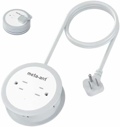 meta-ant Cruise Power Strip for Travel, 7 in 1 Extension Cord with 4 AC Outlets 2 USB-A and 1 USB-C Ports, 5 ft Flat Plug Wrapped Around Power Strip for Cruise Office, Hotel, Home