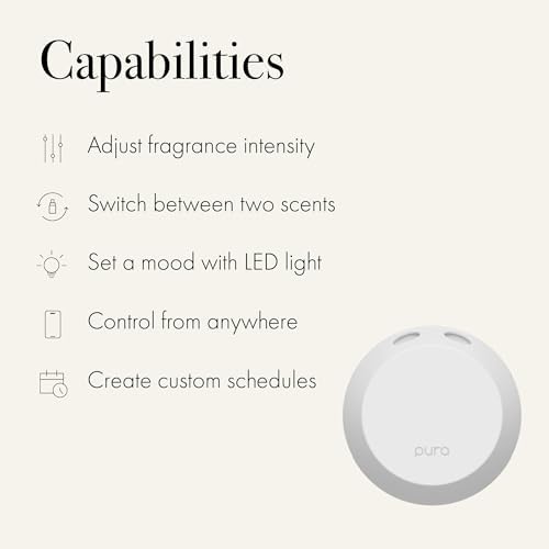 LAFCO New York Pura Smart Device Refill, Fresh Cut Gardenia - Pack of 2 - Each Vial Delivers Up to 2 Weeks of Fragrance Life - Made in the USA