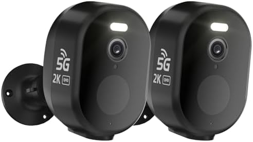 2Pack Security Cameras Wireless Outdoor 2.4G/5G,Color Night Vision
