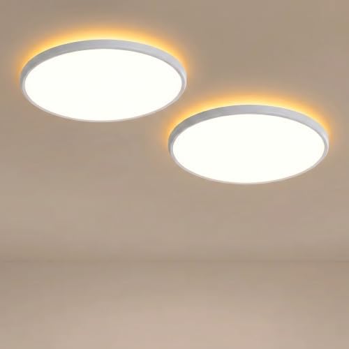 TALOYA 2 Pack 18" Dimmable Flush Mount Ceiling Light Fixture,5CCT,White