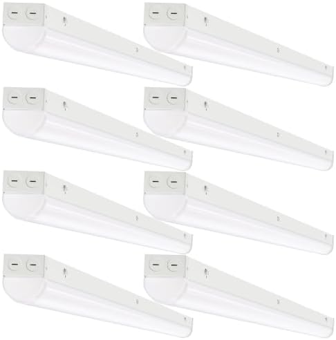 DAKASON 4FT LED Linear Ceiling Light Fixture 8 Pack, 40W/32W/24W, 3CCT