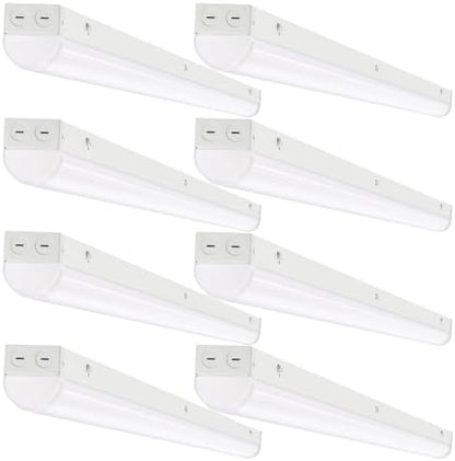DAKASON 4FT LED Linear Ceiling Light Fixture 8 Pack, 40W/32W/24W, 3CCT