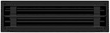 BUILDMART - 14x4 Modern AC Vent Cover - Decorative Black Aluminum Air Vent - Standard Linear Slot Diffuser - Heating and Cooling Register Grille for Ceiling, Walls & Floors - Texas Buildmart