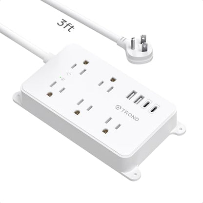 TROND Power Strip Surge Protector 3ft, Wall Mountable, ETL Listed
