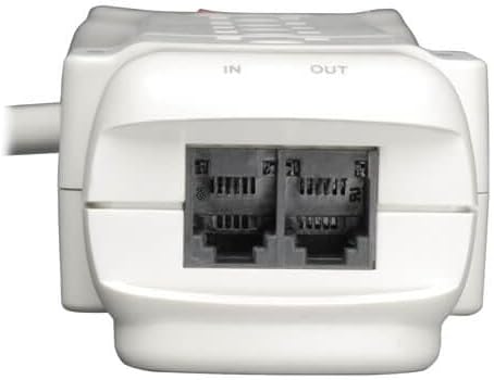 Tripp Lite 7 Outlet Surge Protector Power Strip, 12ft Long Cord, Right-Angle Plug, Fax/Modem Protection, RJ11, $50,000 Insurance (SUPER6TEL12)