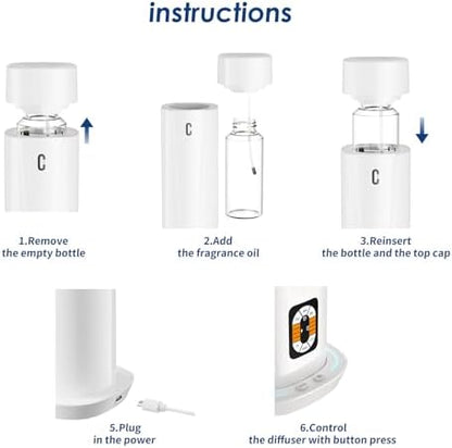 Waterless Scent Diffuser, Essential Oil Diffuser for Home, Office, Hotel