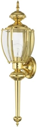 Livex Lighting 2112-02 Outdoor Wall Lantern, Polished Brass