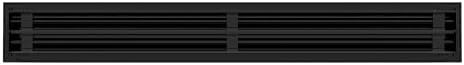 BUILDMART - 30x4 Modern AC Vent Cover - Decorative Black Aluminum Air Vent - Standard Linear Slot Diffuser - Heating and Cooling Register Grille for Ceiling, Walls & Floors - Texas Buildmart