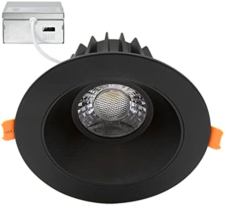 Maxxima 4" Anti-Glare LED Downlight Canless, 1050 Lumens, 5 CCT, Black