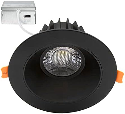 Maxxima 4" Anti-Glare LED Downlight Canless, 1050 Lumens, 5 CCT, Black