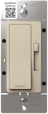 Legrand Radiant 150W LED Dimmer Light Switch 3-Way Rocker Light Almond 1Pk
