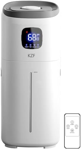 KZF Humidifiers for Bedroom, 15L Large Room Humidifier, 2000 Sq.ft Coverage, 72Hrs Runtime, Top Fill, 26dB Quiet, 3 Mist Levels & Diffuser, Auto Shut-Off, Ready for Baby Nursery Home and Plants