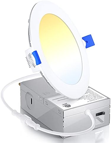 Ensenior 1 Pack 4 Inch LED Recessed Ceiling Light, Dimmable, 2700K-6000K 6CCT, 750LM 9W 120V, High Brightness Canless Wafer Downlight - ETL&FCC&IC