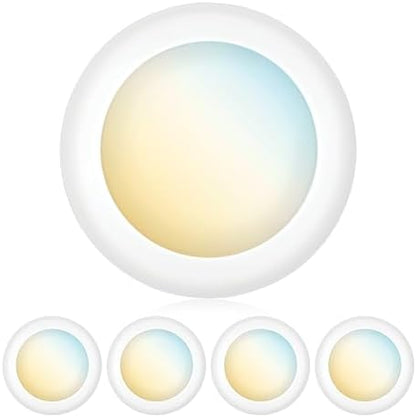 PARMIDA (4 Pack) 5/6 Inch Dimmable 3CCT LED Disk Lights, 15W Surface Mount Recessed Ceiling Disc Lighting, 3 Color Selectable 3000K/4000K/5000K, 1050lm, J-Box Or Recessed Can Installation, UL-Listed