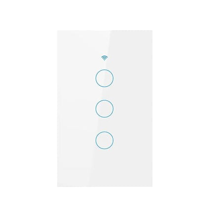 WiFi Smart Wall Light Switch,US Standard ，Voice Control ，Tempered Glass Panel, 2.4GHz Wi-Fi Touch Switches, Remote Control Smart Life/Tuya App, (3Gang-White)