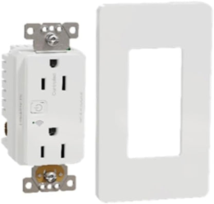 Square D by Schneider Electric X Series 15A 125V Wi-Fi Energy Monitoring Socket Outlet, Tamper Resistant, Needs Neutral Wire, Matter Certified, Works with Alexa, Google Home, Apple Home, Matte White