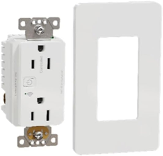 Square D by Schneider Electric X Series 15A 125V Wi-Fi Energy Monitoring Socket Outlet, Tamper Resistant, Needs Neutral Wire, Matter Certified, Works with Alexa, Google Home, Apple Home, Matte White