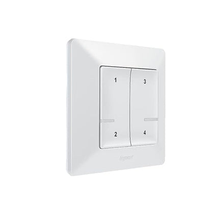 LEGRAND, Valena Life with Netatmo 752168 Scene Switch with 4 Buttons, Radio Control, Local Control or via App or Voice Assistant (Alexa, Siri, ..), LED Battery Indicator, Includes Battery