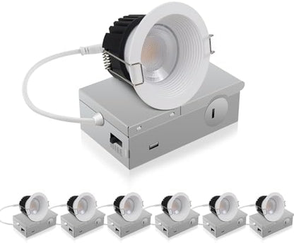 Adetu 6 Pack 3 Inch 5CCT Anti-Glare LED Downlight, Recessed Ceiling Light