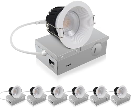 Adetu 6 Pack 3 Inch 5CCT Anti-Glare LED Downlight, Recessed Ceiling Light