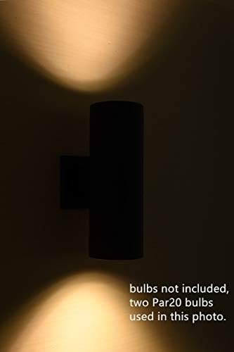 mirrea 12" Modern Outdoor Porch Light in 2 Lights, Matte Black, 1 Pack