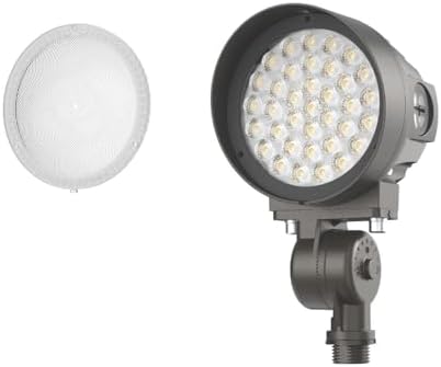 Lithonia Lighting 36-in-1 OLB LED Floodlight Outdoor Light Fixture, Waterproof LED Outdoor Lights, Adjustable Brightness, Warm/Cool/Daylight Options, Switchable Beam Spread, Dusk to Dawn Sensor