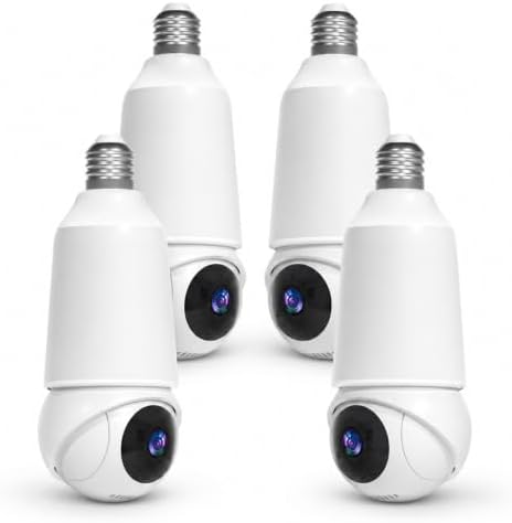 Light Bulb Security Camera, 5G&2.4GHz WiFi Light Bulb Cameras Wireless Outdoor Indoor, 2 in 1 Lightbulb Camera for Home Security, 2K HD Color Night Vision, Smart AI Motion Detection, 911 Emergency